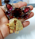 Sparkling Cubic Zircon Silver Topaz Brooch for Party Wear