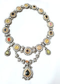 Handmade Cubic Zircon Multi-Gemstone 925 Sterling Silver Necklace for Women