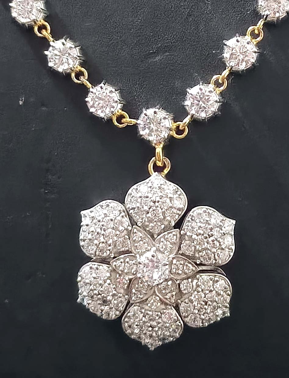 925 Sterling Silver Cubic Zircon Necklace for Women | Elegant Zircon Pendant Jewelry for Wedding, Party & Special Occasions