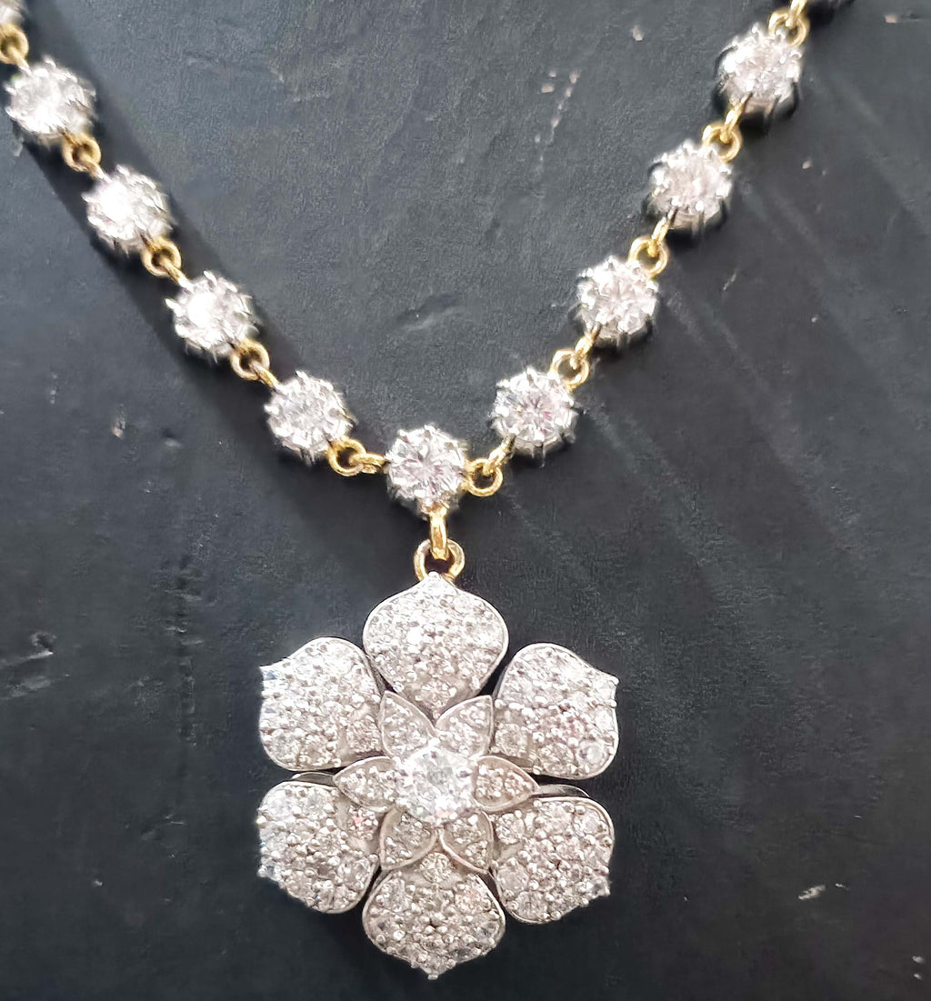 925 Sterling Silver Cubic Zircon Necklace for Women | Elegant Zircon Pendant Jewelry for Wedding, Party & Special Occasions