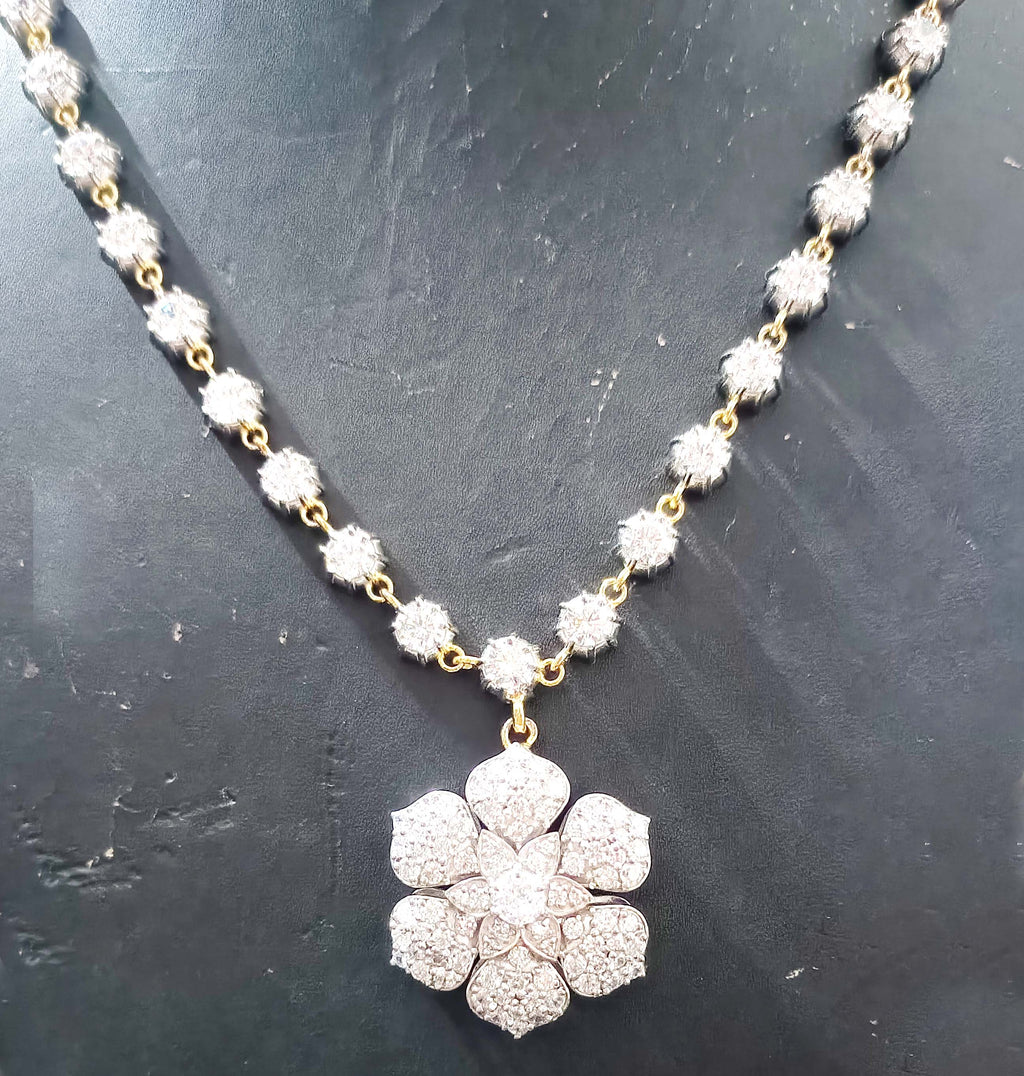 925 Sterling Silver Cubic Zircon Necklace for Women | Elegant Zircon Pendant Jewelry for Wedding, Party & Special Occasions