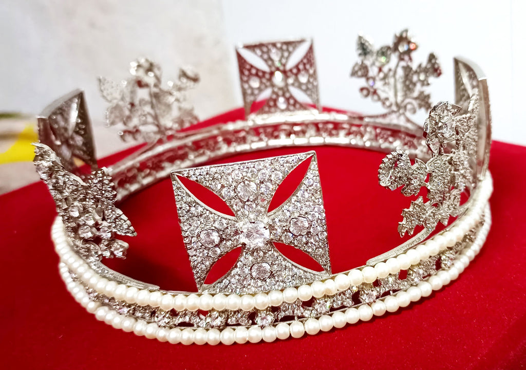 Luxury Cubic Zirconia 925 Sterling Silver Tiara Crown for Women | Elegant Princess Bridal Wedding Hair Jewelry
