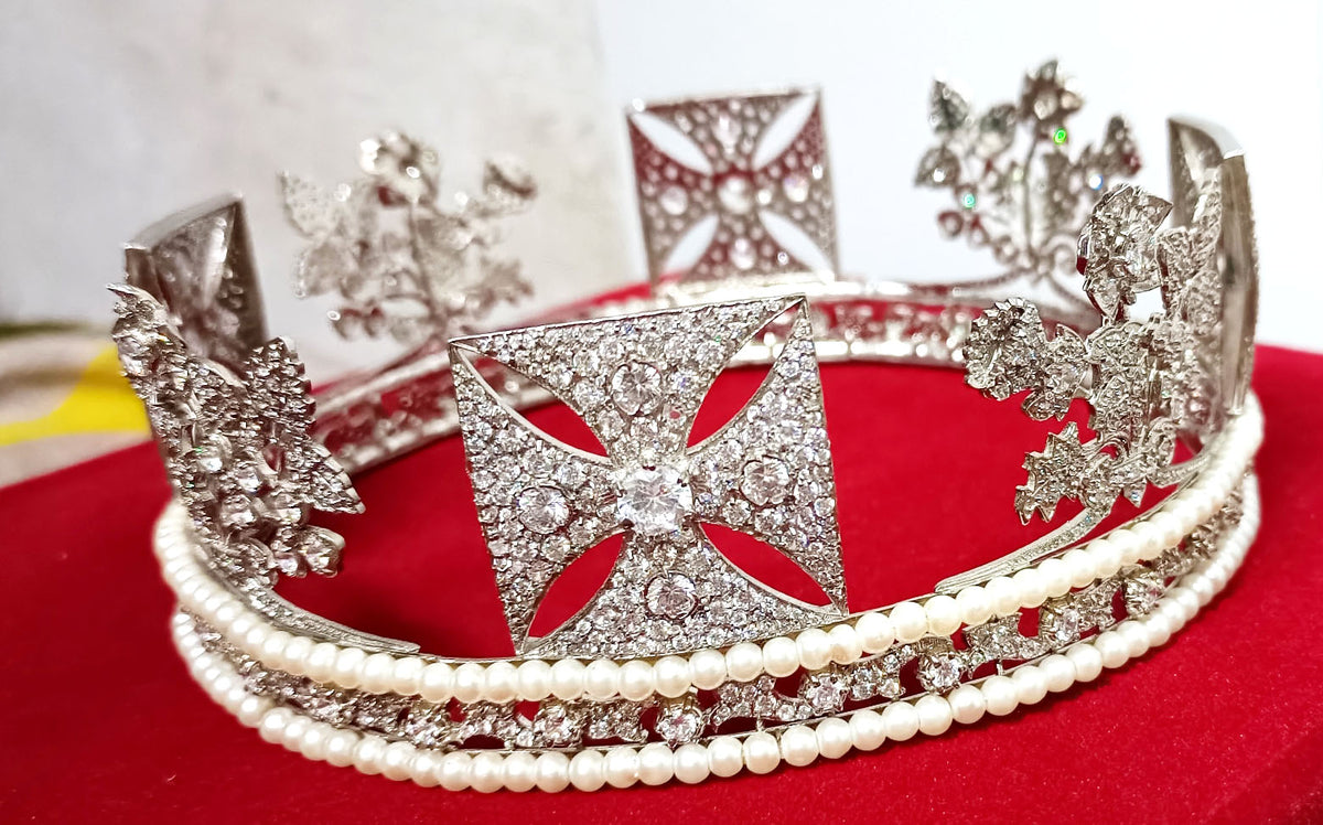Luxury Cubic Zirconia 925 Sterling Silver Tiara Crown for Women | Elegant Princess Bridal Wedding Hair Jewelry