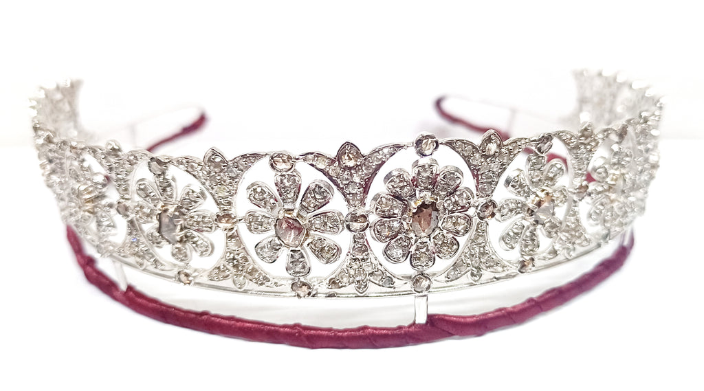 925 Sterling Silver Cubic Zirconia Princess Tiara | Elegant Wedding Crown for Brides and Women
