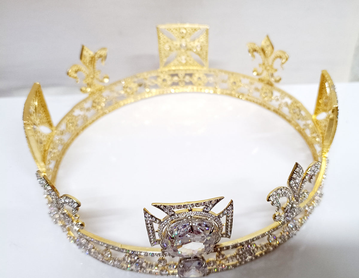 Elegant CZ Diamond Sterling Silver Tiara for Women | Luxury Princess Bridal Crown Hair Accessory