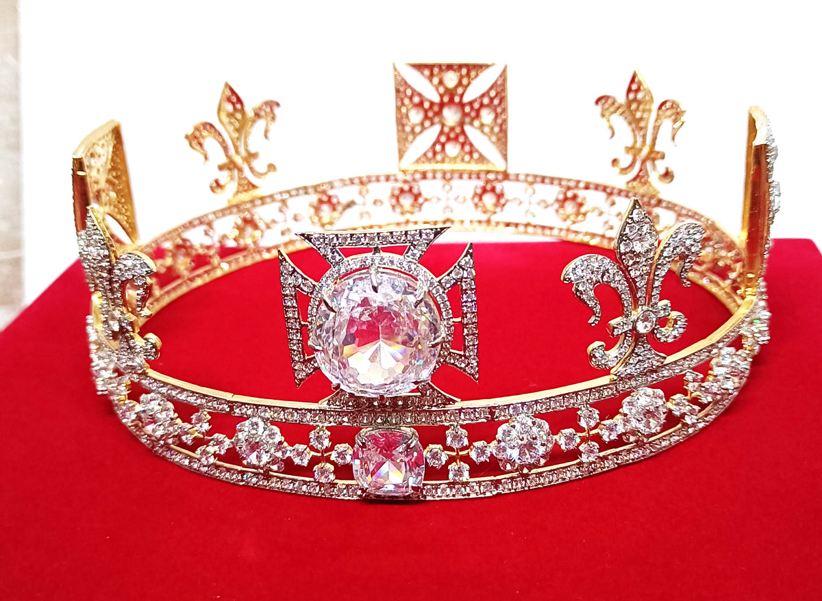 Elegant CZ Diamond Sterling Silver Tiara for Women | Luxury Princess Bridal Crown Hair Accessory