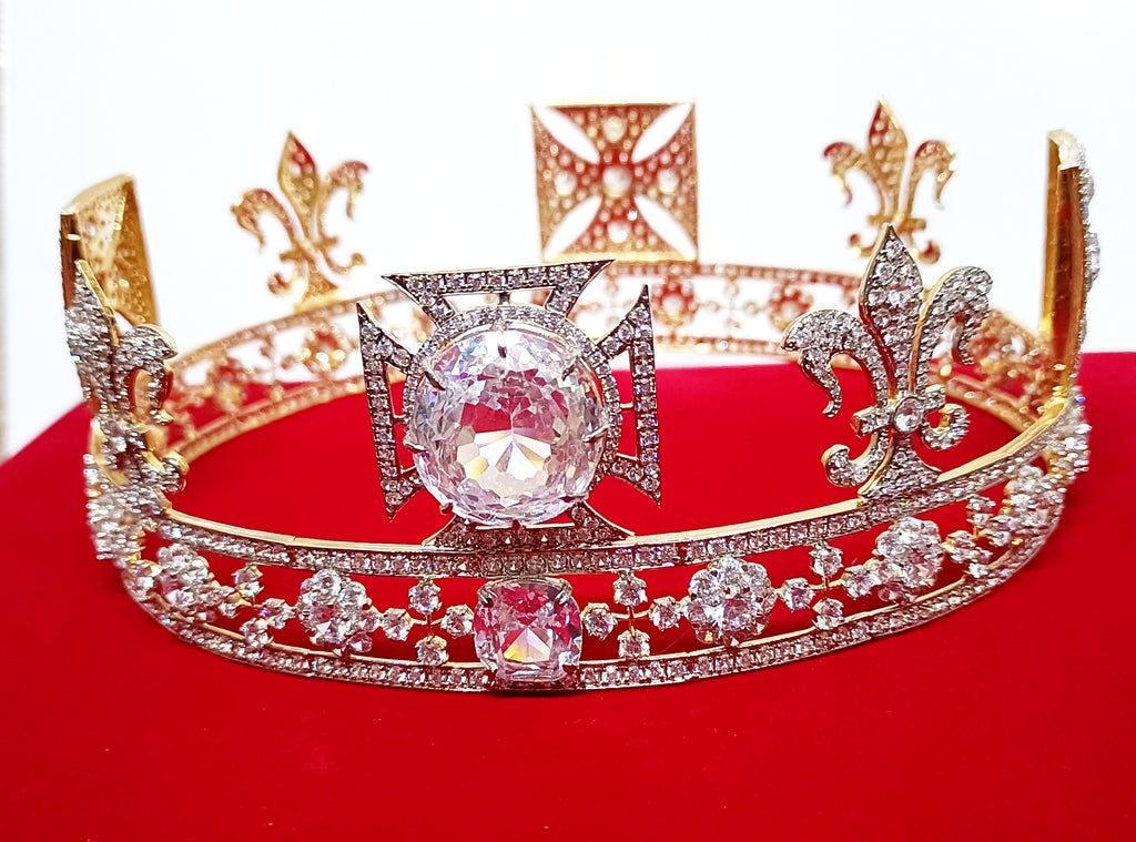 Elegant CZ Diamond Sterling Silver Tiara for Women | Luxury Princess Bridal Crown Hair Accessory