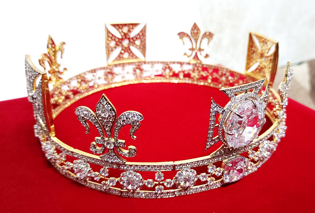 Elegant CZ Diamond Sterling Silver Tiara for Women | Luxury Princess Bridal Crown Hair Accessory