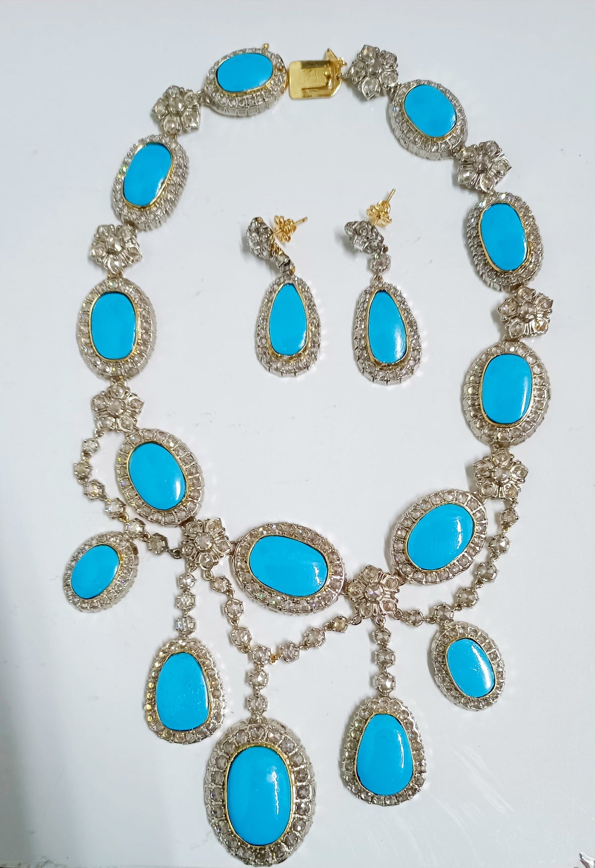 Cubic Zircon Silver Turquoise Necklace for Women – Beautiful Bridal, Wedding & Party Jewelry