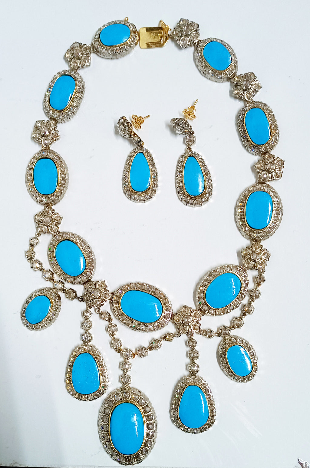 Cubic Zircon Silver Turquoise Necklace for Women – Beautiful Bridal, Wedding & Party Jewelry