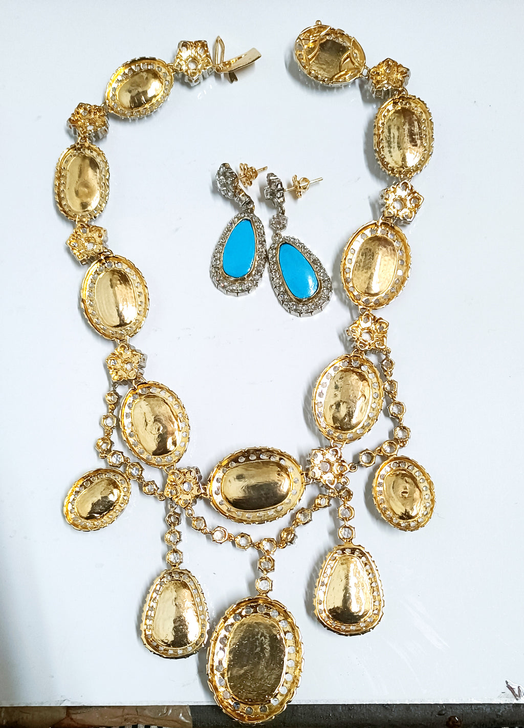 Cubic Zircon Silver Turquoise Necklace for Women – Beautiful Bridal, Wedding & Party Jewelry