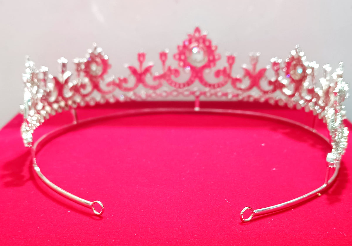 Handcrafted 925 Silver Cubic Zirconia Wedding Tiara | Royal Princess Crown for Brides