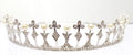 Premium Rose Cut Diamond Pearl Sterling Silver Tiara Crown | Luxury Bridal Hair Jewelry for Women