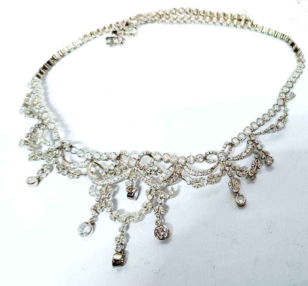 Elegant Zircon Necklace Jewelry For Wedding | Cubic Zircon 925 Sterling Silver Necklace for Women