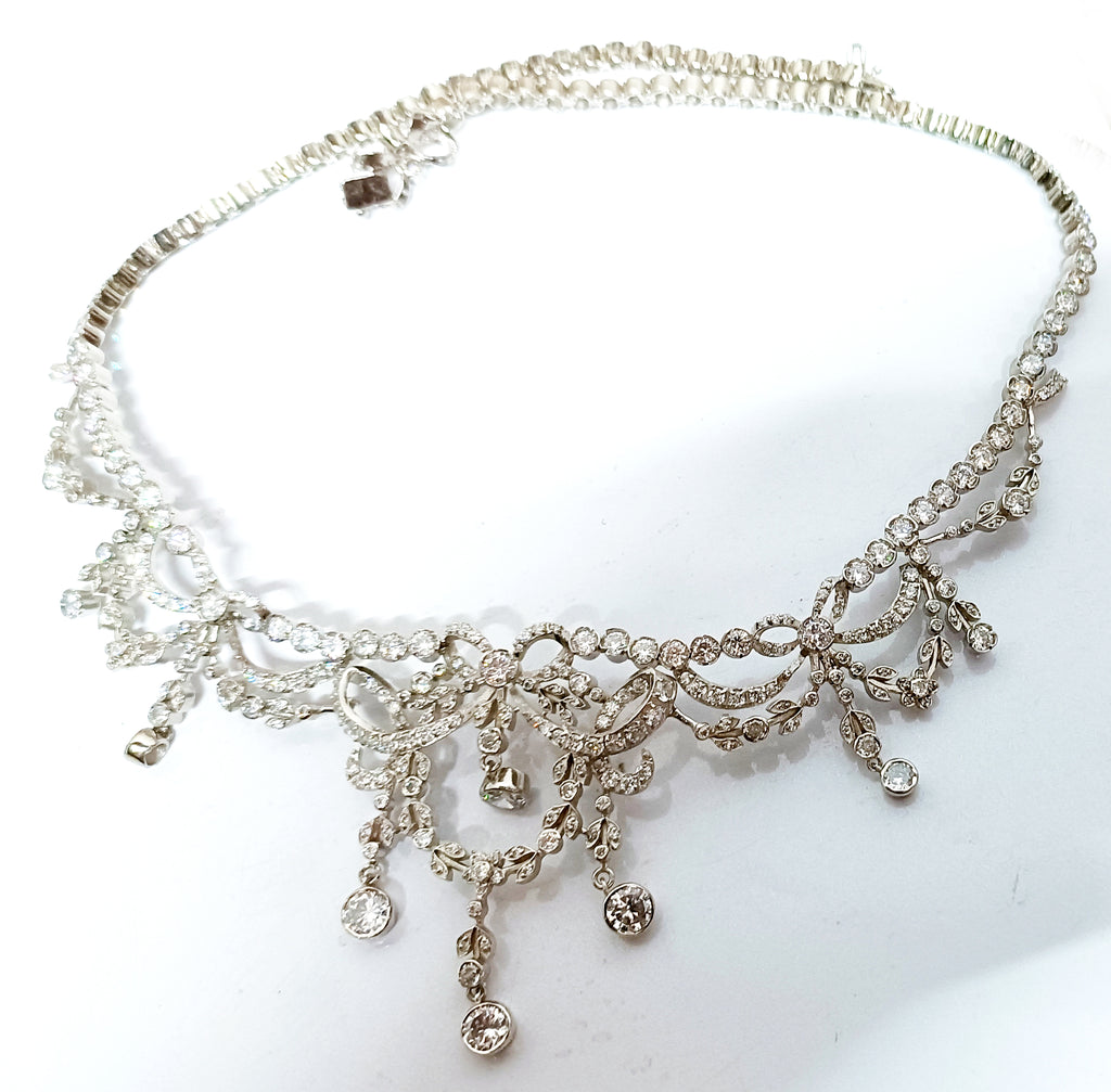 Elegant Zircon Necklace Jewelry For Wedding | Cubic Zircon 925 Sterling Silver Necklace for Women