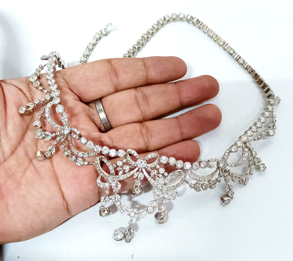 Elegant Zircon Necklace Jewelry For Wedding | Cubic Zircon 925 Sterling Silver Necklace for Women