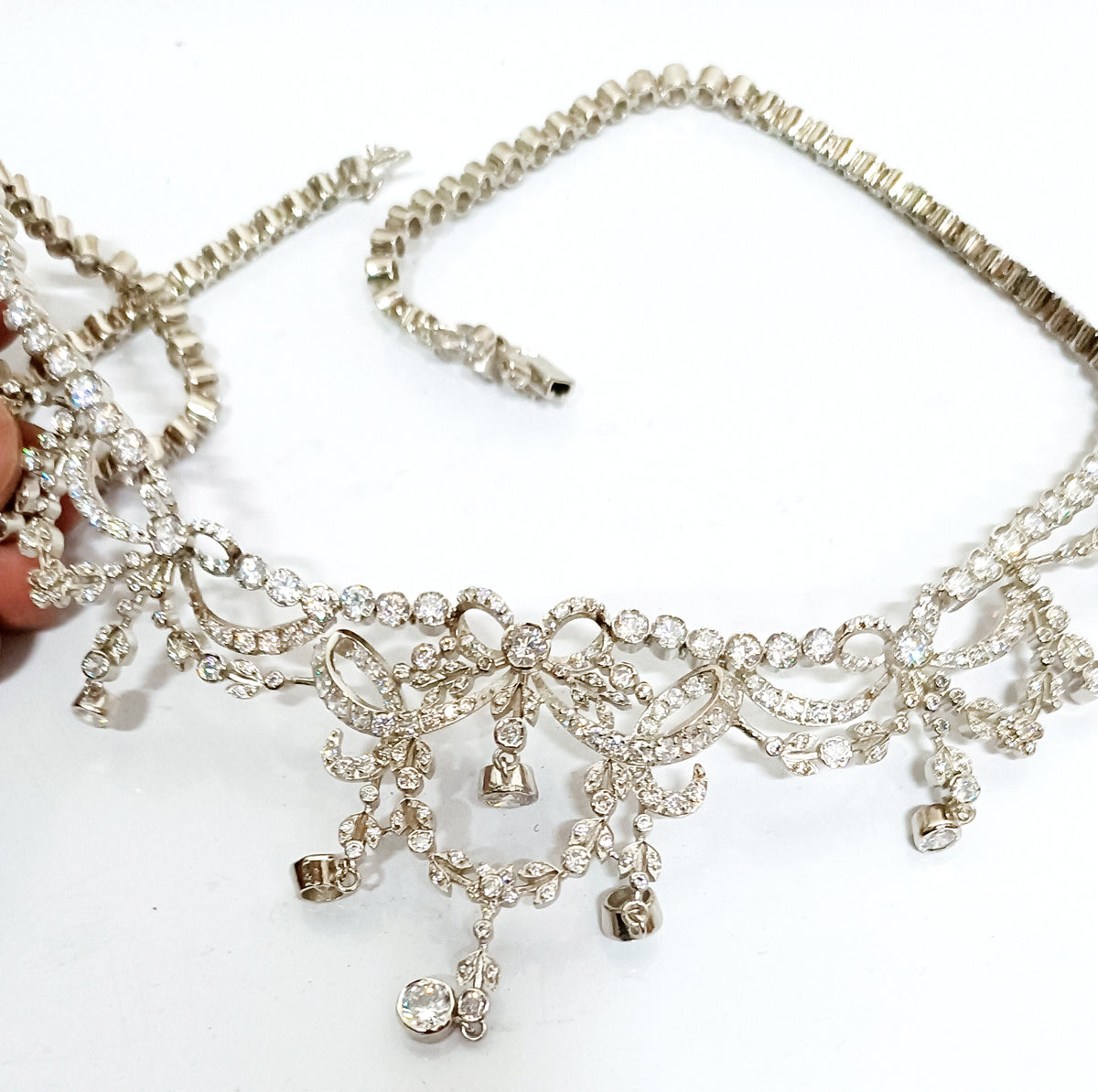 Elegant Zircon Necklace Jewelry For Wedding | Cubic Zircon 925 Sterling Silver Necklace for Women