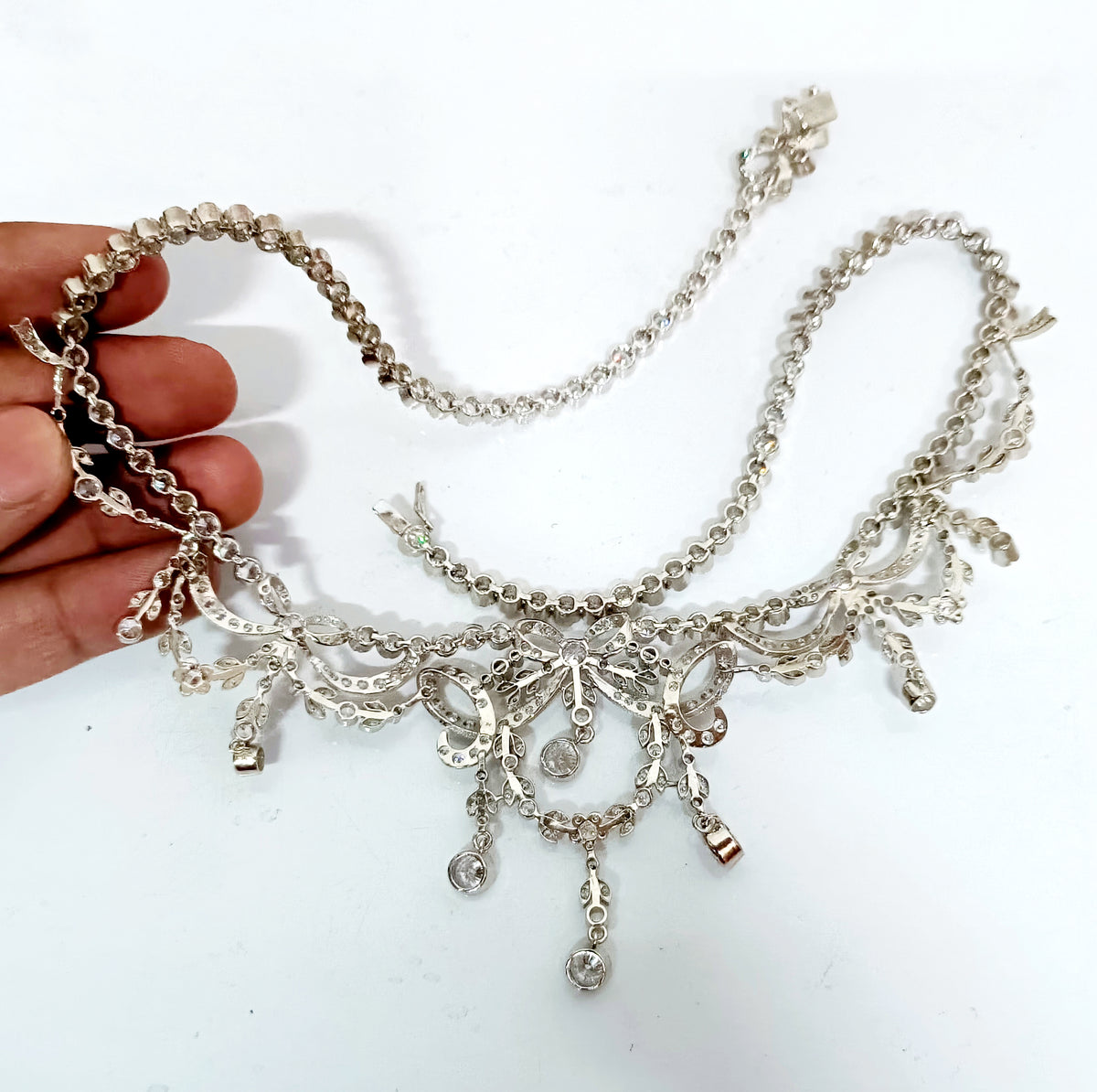 Elegant Zircon Necklace Jewelry For Wedding | Cubic Zircon 925 Sterling Silver Necklace for Women