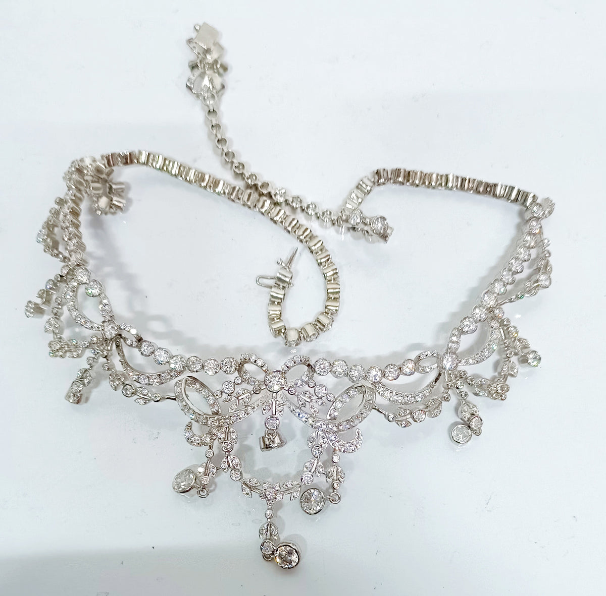 Elegant Zircon Necklace Jewelry For Wedding | Cubic Zircon 925 Sterling Silver Necklace for Women