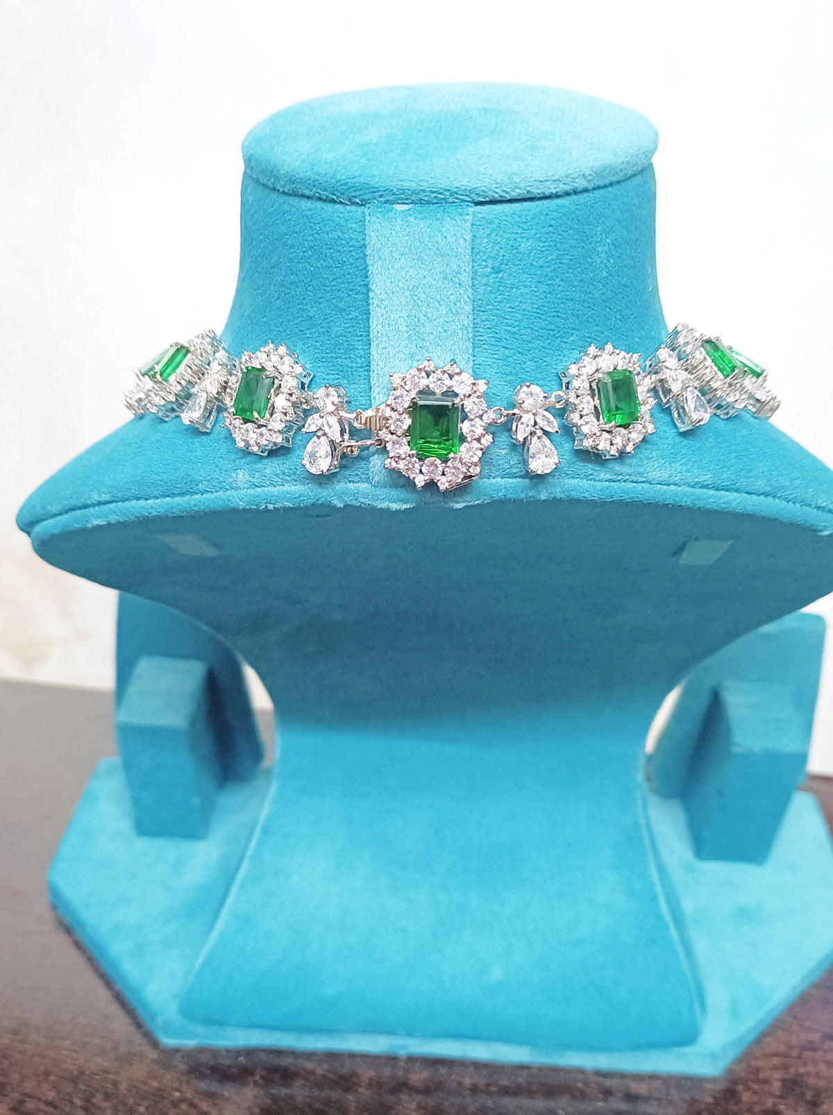 925 Sterling Silver Cubic Zircon Emerald Necklace for Women | Elegant Zircon Necklace Jewelry