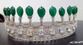 Luxury Sterling Silver 925 Emerald Tiara with Cubic Zirconia | Royal Wedding Crown for Women and Brides