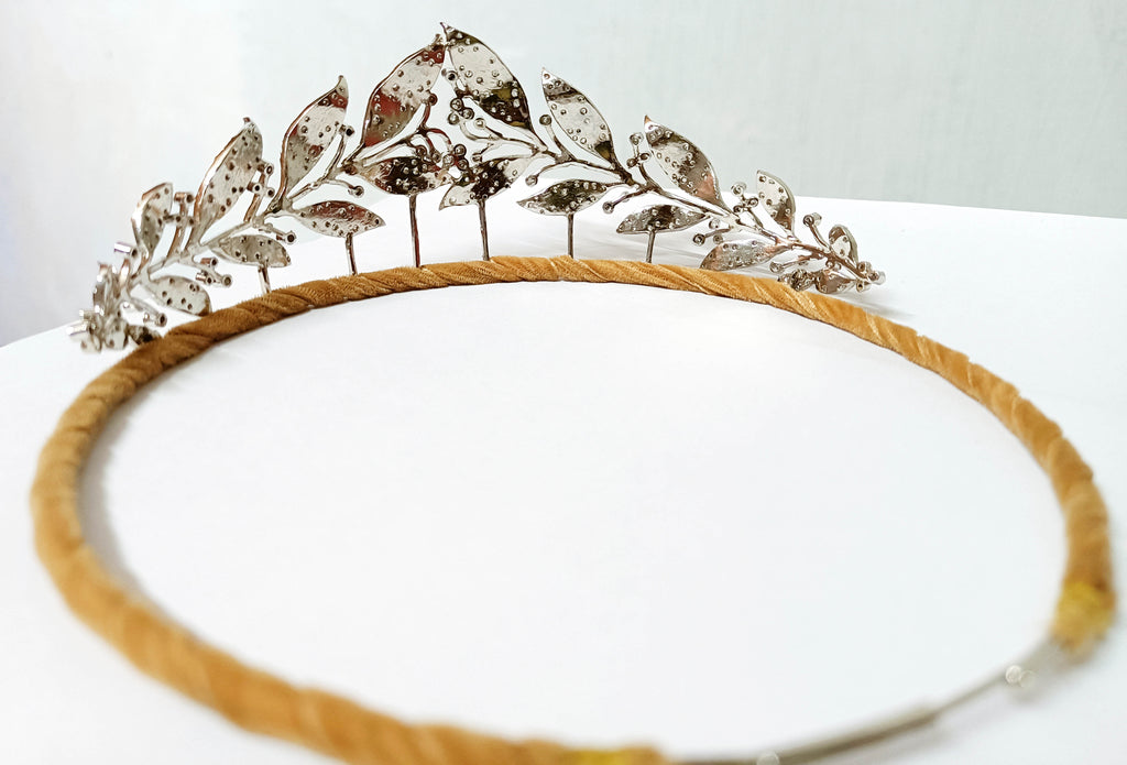 Diamond 925 Sterling Silver Rose Cut Diamond Princess Wedding Tiara Crown for Women