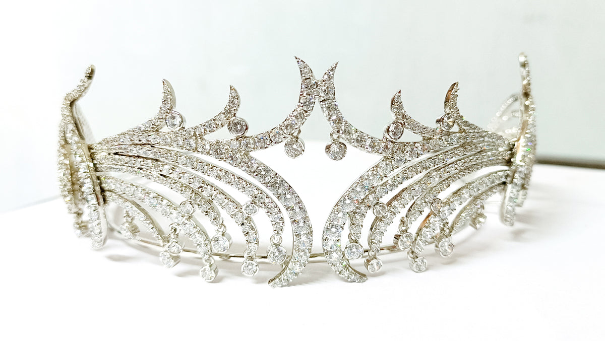 Cubic Zircon 925 Sterling Silver Crown Tiara for Women Hair Wedding Jewelry