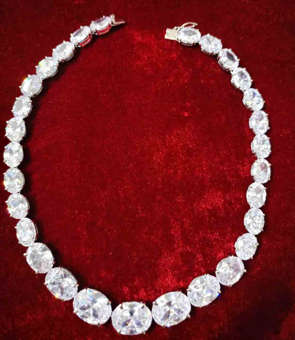 Cubic Zircon 925 Sterling Silver Necklace for Women | Elegant Zircon Necklace Jewelry For Engagement