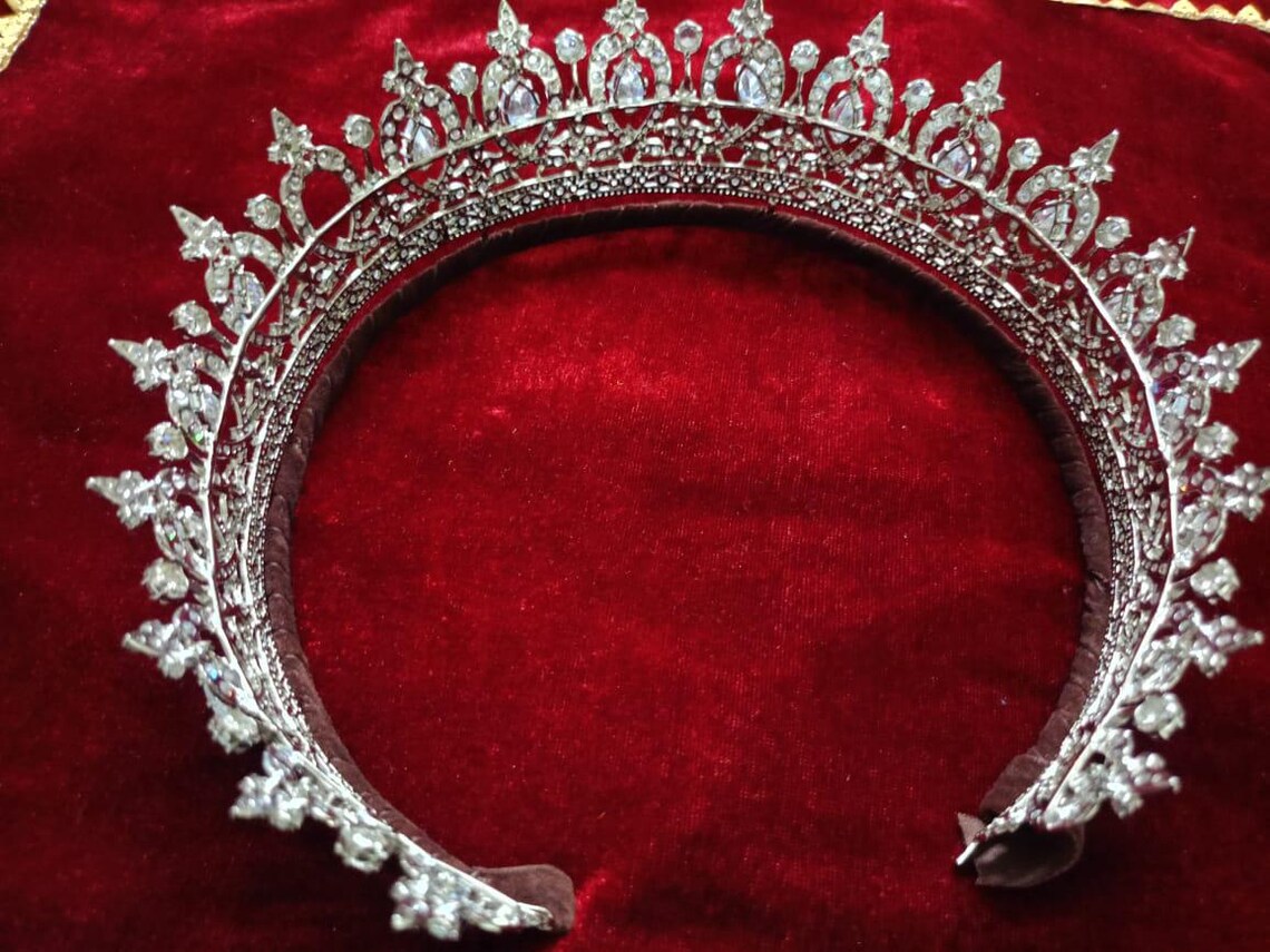 925 Sterling Silver Cubic Zircon Handmade Crown Tiara for Women