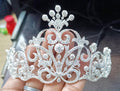 925 Sterling Silver Cubic Zircon Handmade Crown Tiara for Women Hair Jewelry